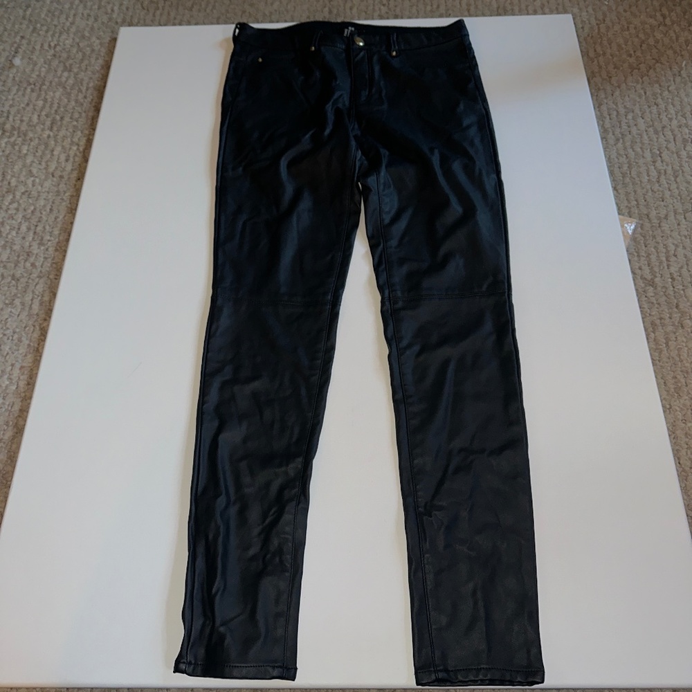 Black leather jeans
